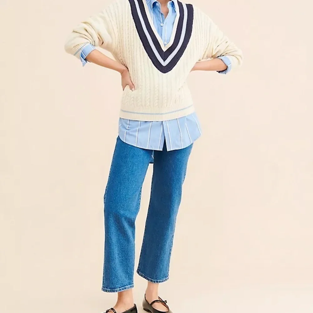 Anthropologie X Callahan Dee Vee Preppy Cable Knit Sweater